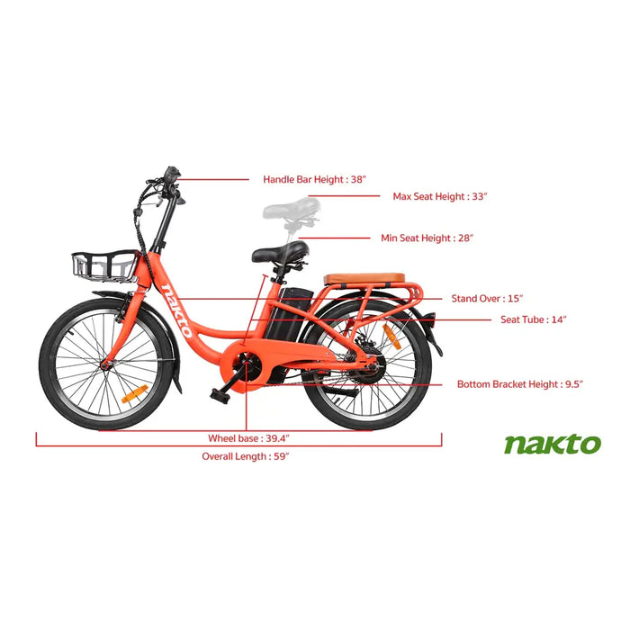 Nakto Pony City Cargo 20" Electric Bike 250W 36V